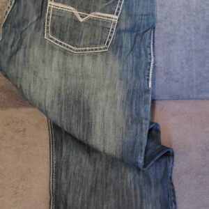 Men's Relaxed Denim Jeans in Faded Blue Inseam 30